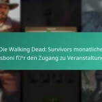 Die Walking Dead: Survivors monatliche Passboni für den Zugang zu Veranstaltungen